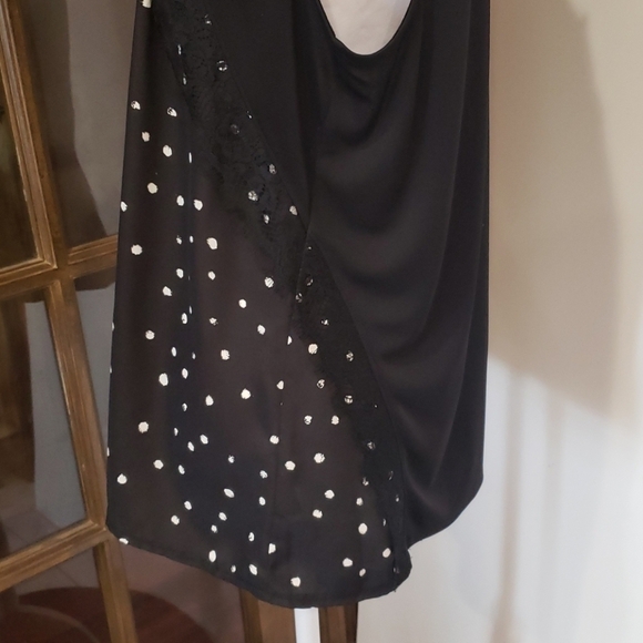 WORTHINGTON Blk Wht Demi Dot Sleeveless Top - Picture 5 of 8